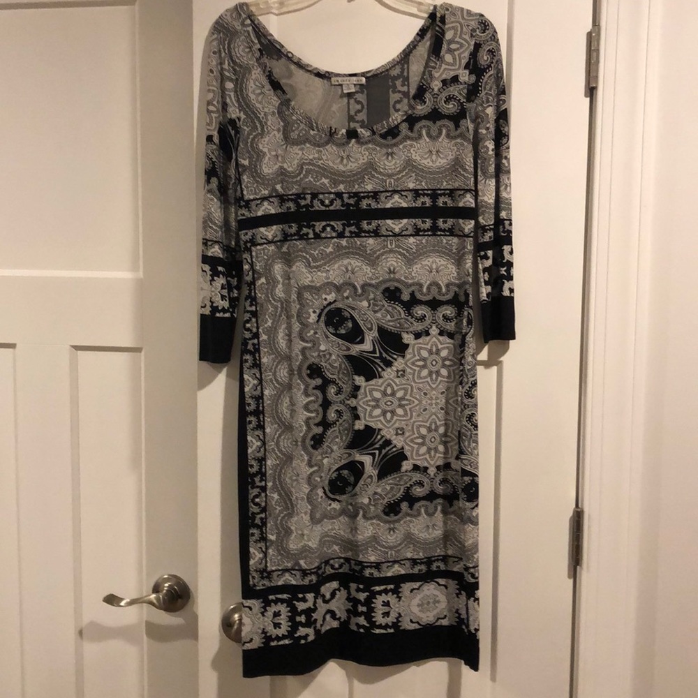 Black print dress